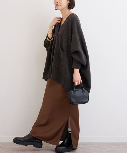 JOURNAL STANDARD relume（ジャーナルスタンダード　レリューム）の「サテンナロースカート（スカート・レディース・ブラウン/ブラック・36/38）」の16枚目の写真