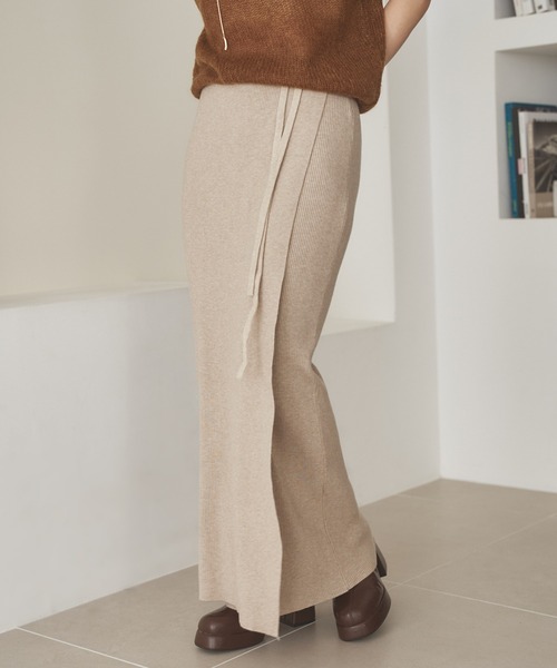 LAULEN（ローレン）の「wrap lib knit long skirt /ラップリブニット