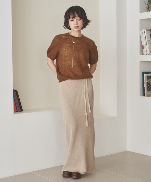 LAULEN（ローレン）の「wrap lib knit long skirt /ラップリブニット