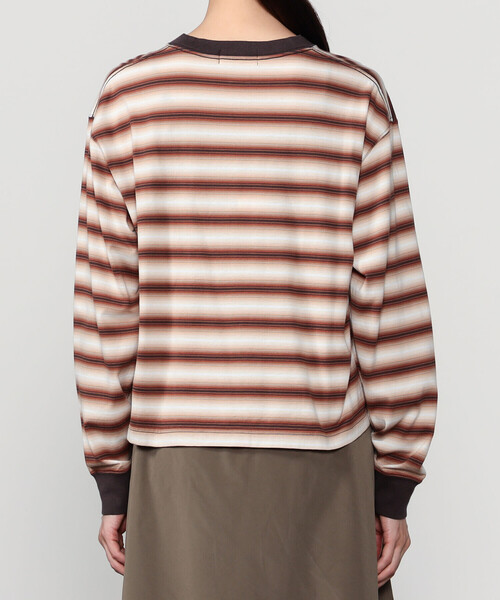 GYMPHLEX（ジムフレックス）の「Gymphlex | オンブレボーダー クルーネック長袖Tシャツ WOMEN（Tシャツ/カットソー・レディース・ブラウン系その他/グリーン系その他・12）」の12枚目の写真