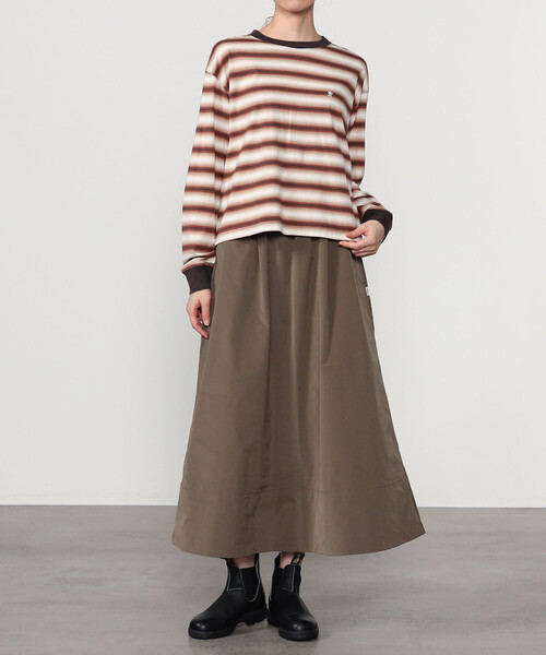 GYMPHLEX（ジムフレックス）の「Gymphlex | オンブレボーダー クルーネック長袖Tシャツ WOMEN（Tシャツ/カットソー・レディース・ブラウン系その他/グリーン系その他・12）」の14枚目の写真