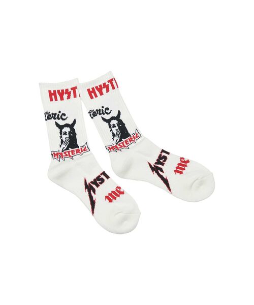 HYSTERIC GLAMOUR（ヒステリックグラマー）の「METAL LOGO柄 スポーツソックス（ソックス/靴下・メンズ・ブラック/ホワイト/ピンク・FREE）」の4枚目の写真