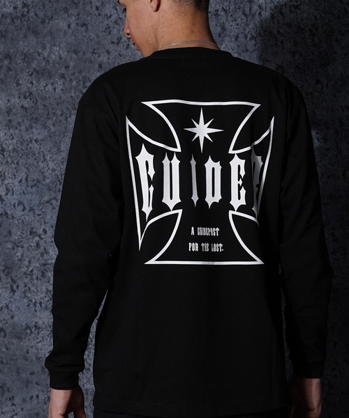 GUIDER(ガイダー)の「【GUIDER】クロス L/S Tee / Cross Long-Sleeve Tee(Tシャツ/カットソー・メンズ・ブラック/ホワイト・L/M/S)」の2枚目の写真