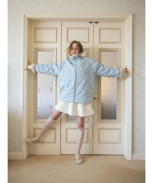 セール】2WAYリボン＆フェイクファーキルティングコート（その他