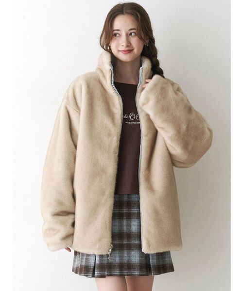 2WAYリボン＆フェイクファーキルティングコート（その他アウター