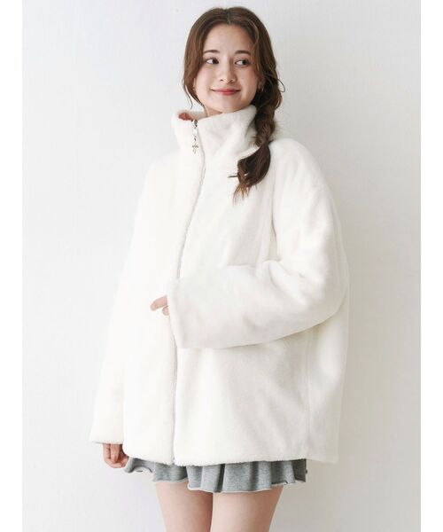 2WAYリボン＆フェイクファーキルティングコート（その他アウター