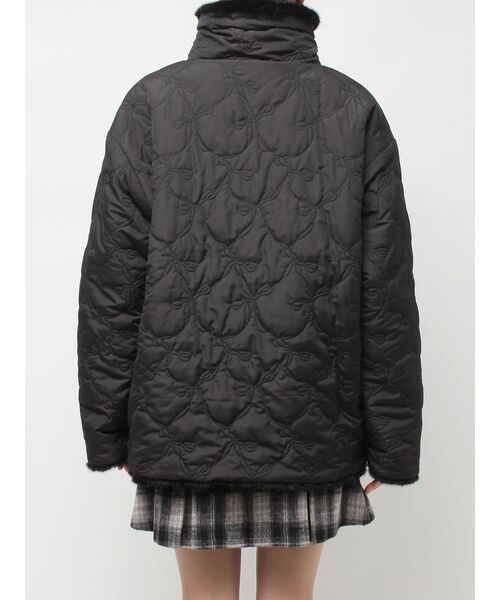 セール】2WAYリボン＆フェイクファーキルティングコート（その他