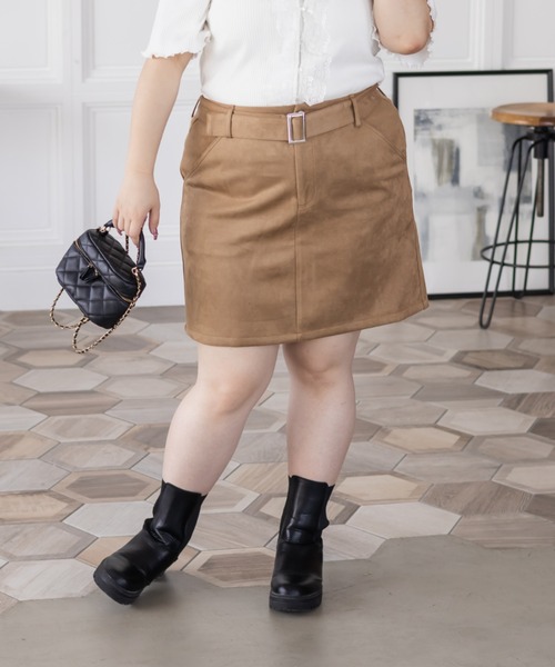 CLETTE(クレット)の「CLETTEオリジナルフェイクスエードミニスカート(スカート・レディース・アイボリー/ベージュ/モカ・LL/4L/3L)」の10枚目の写真