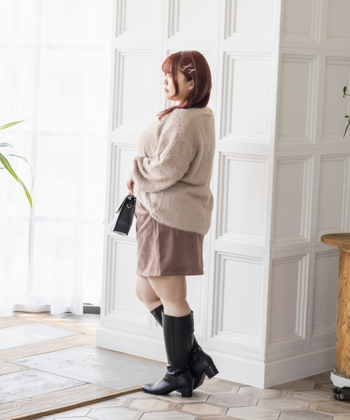 CLETTE(クレット)の「CLETTEオリジナルフェイクスエードミニスカート(スカート・レディース・アイボリー/ベージュ/モカ・LL/4L/3L)」の14枚目の写真