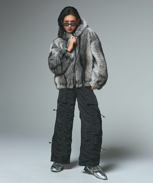 X-girl（エックスガール）の「OVERSIZED POCKET PANTS（その他パンツ・レディース・グレー/ブラック/パープル・S/M）」の14枚目の写真