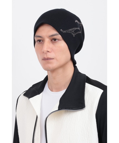 TORNADO MART（トルネードマート）の「ﾒﾀﾙｾﾌﾞﾝﾆｯﾄｷｬｯﾌﾟ（ニットキャップ/ビーニー・メンズ・ブラック/グレー・FREE）」の2枚目の写真