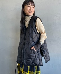 TAION | 【WEB限定】[TAION/タイオン] MILITARY VネックWジップ ダウンベスト(ダウンベスト)