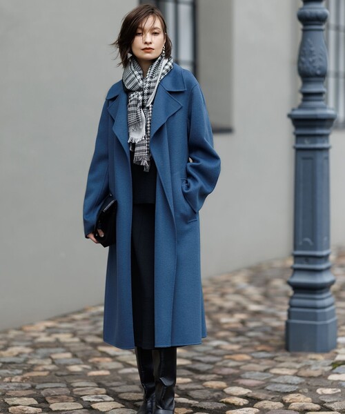 ICB（アイシービー）の「WoolRever  ロングコート（トレンチコート・レディース・ダルブルー系/ブラック系/黄土色系・0/00/6/4/2）」の4枚目の写真