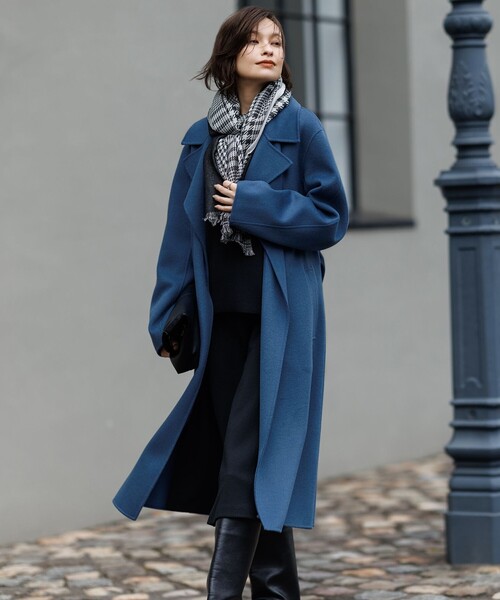 ICB（アイシービー）の「WoolRever  ロングコート（トレンチコート・レディース・ダルブルー系/ブラック系/黄土色系・0/00/6/4/2）」の5枚目の写真