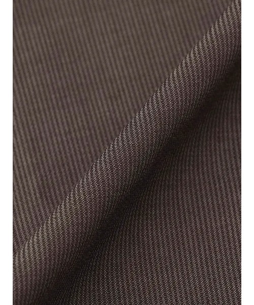 Perfect Suit FActory(パーフェクトスーツファクトリー)の「【ノンアイロン】コーデュロイライク 長袖ワイシャツ【クラシコ】カッタウェイ ブラウン/ネイビー(ビジネスシャツ・メンズ・ネイビー・LL/L/M)」の2枚目の写真