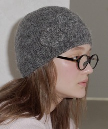 GIUNON(ジウノン)のflower cable knit cap / フラワーケーブルニットキャップ(ニットキャップ/ビーニー)