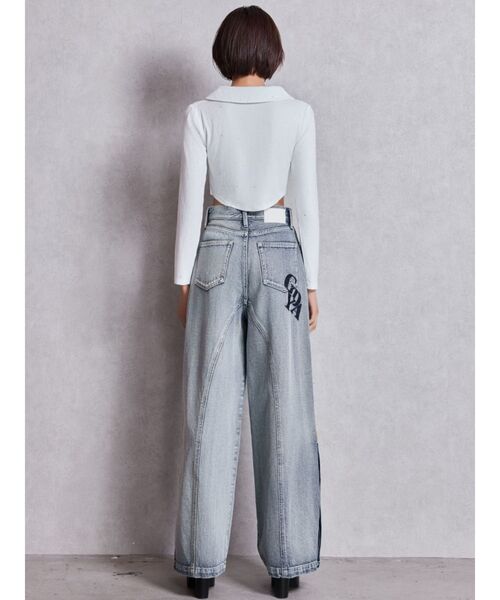 GYDA（ジェイダ）の「GYDA hologram ZIPトップス（Tシャツ/カットソー・レディース・ブラック/オフホワイト・FREE）」の6枚目の写真