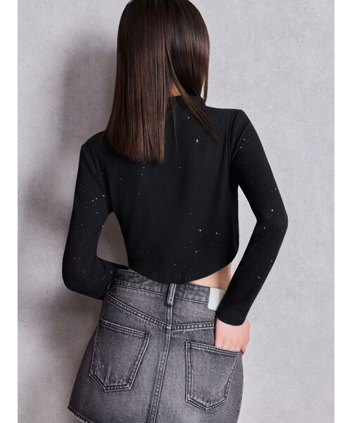 GYDA（ジェイダ）の「GYDA hologram ZIPトップス（Tシャツ/カットソー・レディース・ブラック/オフホワイト・FREE）」の8枚目の写真