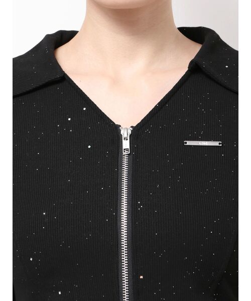 GYDA（ジェイダ）の「GYDA hologram ZIPトップス（Tシャツ/カットソー・レディース・ブラック/オフホワイト・FREE）」の14枚目の写真