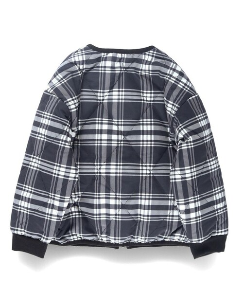 BRANSHES（ブランシェス）の「【マシンウォッシャブル】キルティング中綿ジャケット（ノーカラージャケット・キッズ・カラフル/ブラック/アイボリー・140/110/120/100/150/130/90）」の8枚目の写真