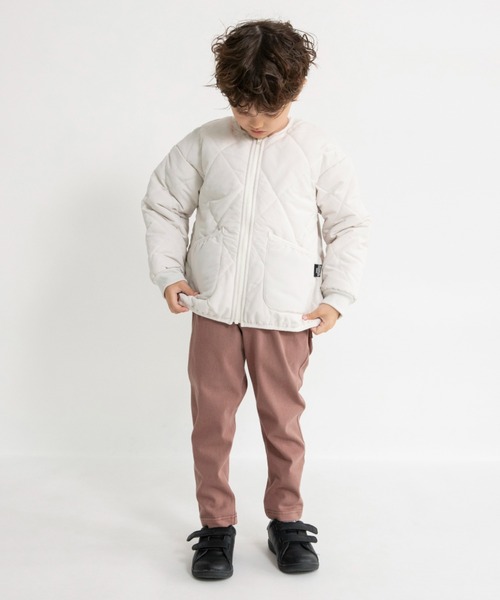 BRANSHES（ブランシェス）の「【マシンウォッシャブル】キルティング中綿ジャケット（ノーカラージャケット・キッズ・カラフル/ブラック/アイボリー・140/110/120/100/150/130/90）」の14枚目の写真