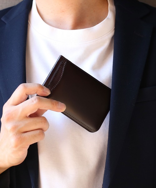 sankyo shokai（サンキョウショウカイ）の「コードバン マネークリップ メンズ 財布（札入れ/マネークリップ・メンズ・ブラウン/ダークブラウン/ブラック/ネイビー/グリーン・FREE）」の8枚目の写真