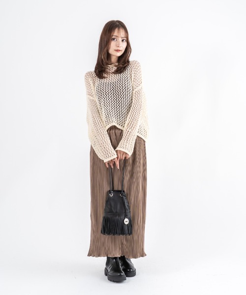 marco masi（マルコマージ）の「【MARCO MASI/マルコマージ】巾着 ショルダーバッグ バケツバッグ フリンジバッグ（ショルダーバッグ・レディース・シルバー/ブラック/アイボリー・FREE）」の22枚目の写真