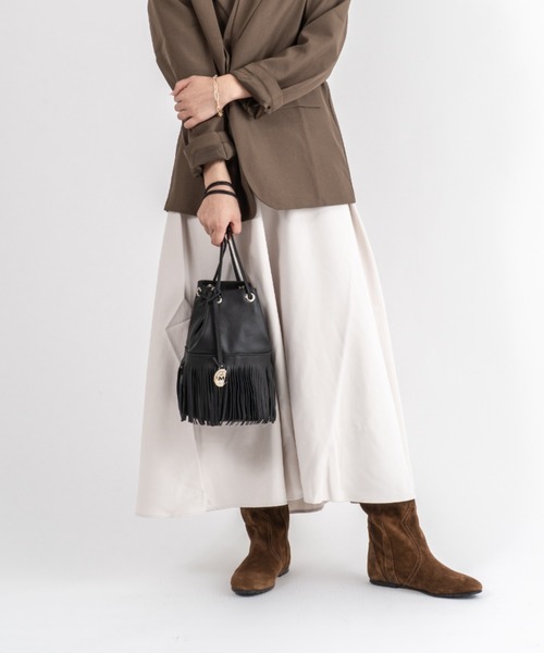 marco masi（マルコマージ）の「【MARCO MASI/マルコマージ】巾着 ショルダーバッグ バケツバッグ フリンジバッグ（ショルダーバッグ・レディース・シルバー/ブラック/アイボリー・FREE）」の16枚目の写真