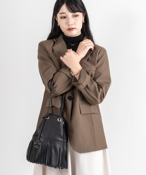 marco masi（マルコマージ）の「【MARCO MASI/マルコマージ】巾着 ショルダーバッグ バケツバッグ フリンジバッグ（ショルダーバッグ・レディース・シルバー/ブラック/アイボリー・FREE）」の13枚目の写真