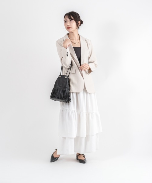 marco masi（マルコマージ）の「【MARCO MASI/マルコマージ】巾着 ショルダーバッグ バケツバッグ フリンジバッグ（ショルダーバッグ・レディース・シルバー/ブラック/アイボリー・FREE）」の11枚目の写真