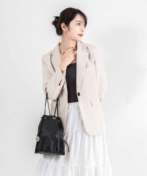 marco masi（マルコマージ）の「【MARCO MASI/マルコマージ】巾着 ショルダーバッグ バケツバッグ フリンジバッグ（ショルダーバッグ・レディース・シルバー/ブラック/アイボリー・FREE）」の7枚目の写真