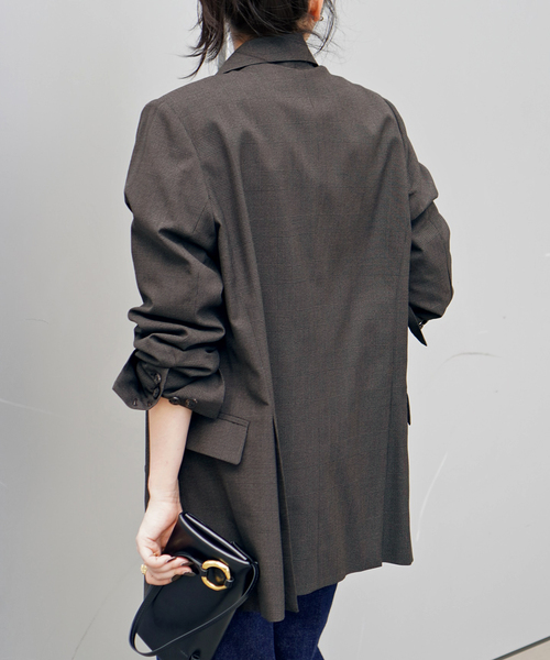 AP STUDIO（エーピーストゥディオ）の「グレンチェックジャケット（テーラードジャケット・レディース・ブラウン・36/38）」の3枚目の写真