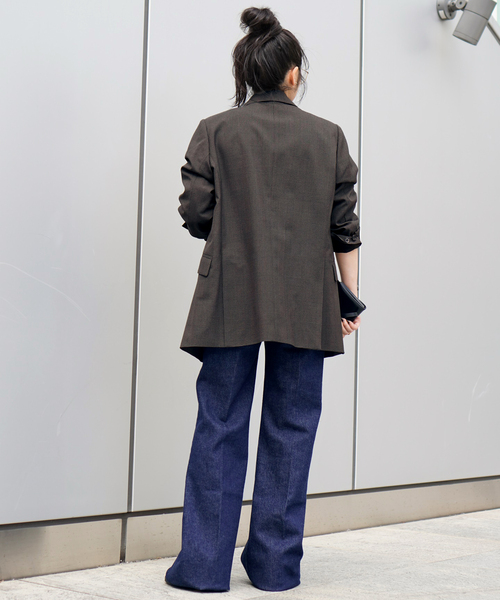 AP STUDIO（エーピーストゥディオ）の「グレンチェックジャケット（テーラードジャケット・レディース・ブラウン・36/38）」の5枚目の写真