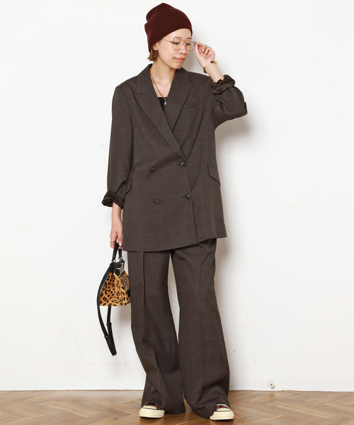 AP STUDIO（エーピーストゥディオ）の「グレンチェックジャケット（テーラードジャケット・レディース・ブラウン・36/38）」の9枚目の写真