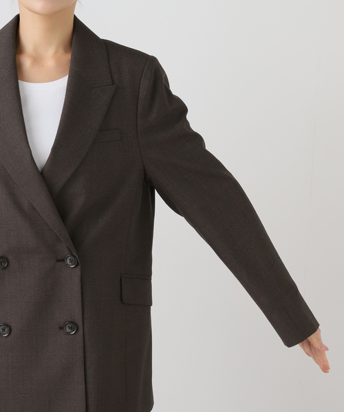 AP STUDIO（エーピーストゥディオ）の「グレンチェックジャケット（テーラードジャケット・レディース・ブラウン・36/38）」の16枚目の写真