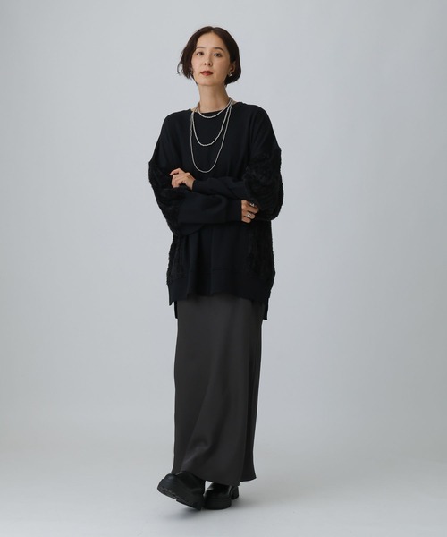 LEPSIM(レプシィム)の「シャギードッキングチュニック 582452(スウェット・レディース・グリーン系その他/アイボリー/ブラック・FREE)」の14枚目の写真