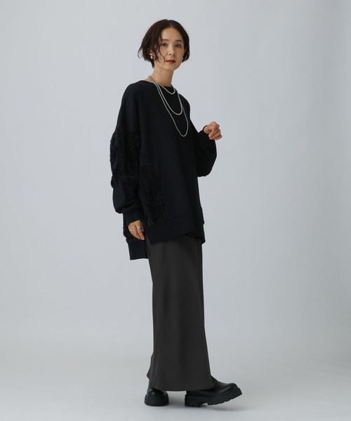 LEPSIM(レプシィム)の「シャギードッキングチュニック 582452(スウェット・レディース・グリーン系その他/アイボリー/ブラック・FREE)」の16枚目の写真