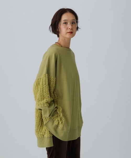 LEPSIM(レプシィム)の「シャギードッキングチュニック 582452(スウェット・レディース・グリーン系その他/アイボリー/ブラック・FREE)」の18枚目の写真