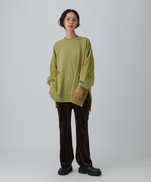 LEPSIM(レプシィム)の「シャギードッキングチュニック 582452(スウェット・レディース・グリーン系その他/アイボリー/ブラック・FREE)」の19枚目の写真