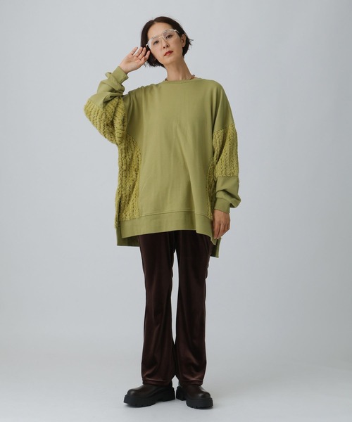 LEPSIM(レプシィム)の「シャギードッキングチュニック 582452(スウェット・レディース・グリーン系その他/アイボリー/ブラック・FREE)」の21枚目の写真