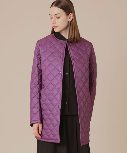 MACKINTOSH LONDON(マッキントッシュ ロンドン)の「【Precious12月号/婦人画報11月号掲載】【TilburyNocollarmiddleティルベリーノーカラーミドル】エアリーキルティングノーカラーコート(ノーカラーコート・レディース・ブラック/ワイン/ベージュ・38/40)」の3枚目の写真