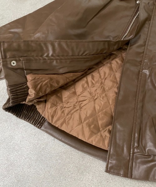 lilful(リルフル)の「オーバーサイズ PUブルゾンジャケット(ブルゾン・レディース・ブラウン/ブラック・F)」の22枚目の写真