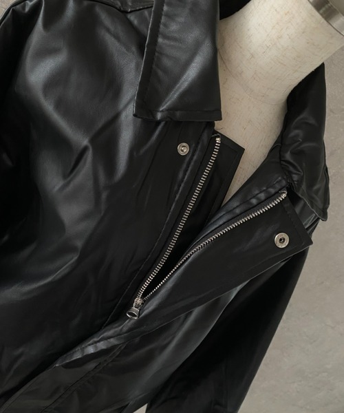 lilful(リルフル)の「オーバーサイズ PUブルゾンジャケット(ブルゾン・レディース・ブラウン/ブラック・F)」の18枚目の写真