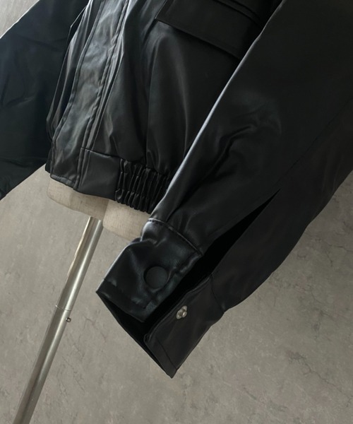 lilful(リルフル)の「オーバーサイズ PUブルゾンジャケット(ブルゾン・レディース・ブラウン/ブラック・F)」の16枚目の写真