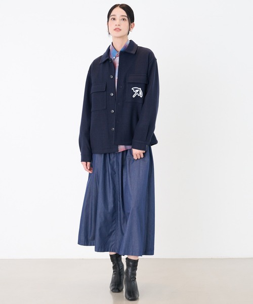 Arnold Palmer(アーノルドパーマー)の「ウールライクメルトン シェア CPO シャツジャケット(シャツ/ブラウス・レディース・アッシュブラウン/ネイビー/グレー・XS/M/LL/S/L)」の12枚目の写真