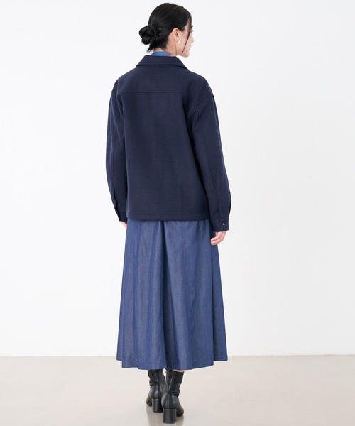 Arnold Palmer(アーノルドパーマー)の「ウールライクメルトン シェア CPO シャツジャケット(シャツ/ブラウス・レディース・アッシュブラウン/ネイビー/グレー・XS/M/LL/S/L)」の14枚目の写真