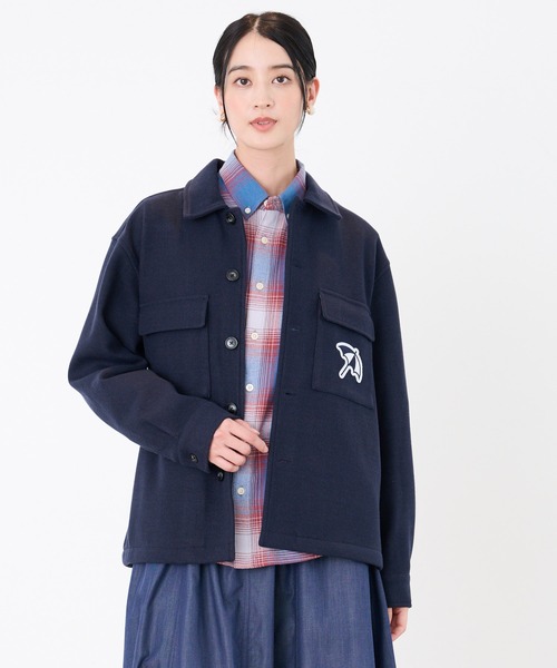 Arnold Palmer(アーノルドパーマー)の「ウールライクメルトン シェア CPO シャツジャケット(シャツ/ブラウス・レディース・アッシュブラウン/ネイビー/グレー・XS/M/LL/S/L)」の8枚目の写真