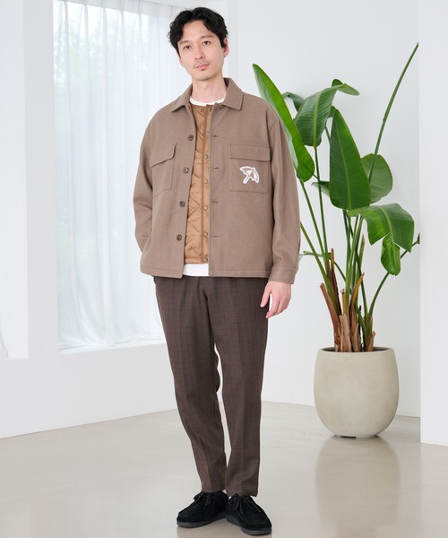 Arnold Palmer(アーノルドパーマー)の「ウールライクメルトン シェア CPO シャツジャケット(シャツ/ブラウス・レディース・アッシュブラウン/ネイビー/グレー・XS/M/LL/S/L)」の7枚目の写真