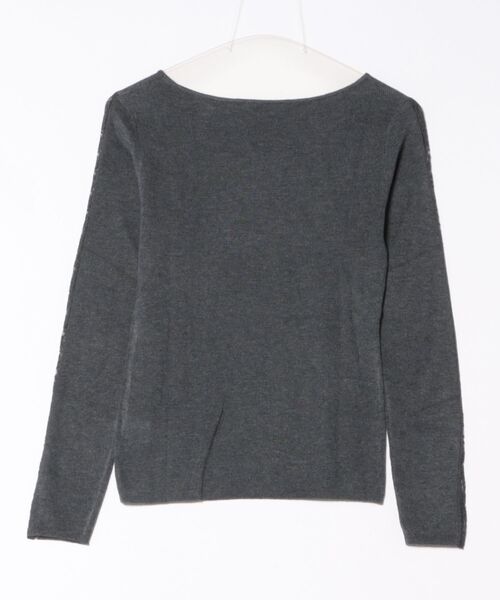 Lace Ladies(レースレディース)の「カシミヤ混 ラウンドネック 袖レース ニット プルオーバー(ニット/セーター・レディース・ブラック/アイボリー/グレー・FREE)」の4枚目の写真