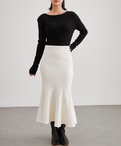 Lace Ladies(レースレディース)の「カシミヤ混 ラウンドネック 袖レース ニット プルオーバー(ニット/セーター・レディース・ブラック/アイボリー/グレー・FREE)」の17枚目の写真